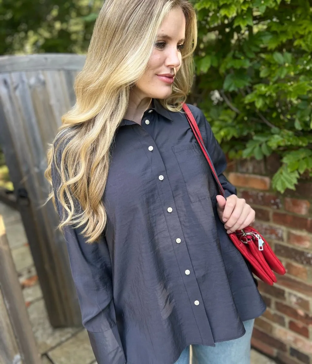 Charcoal Grey Modal Relaxed Shirt Brave Fit