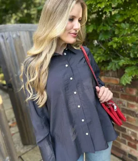 Charcoal Grey Modal Relaxed Shirt Brave Fit