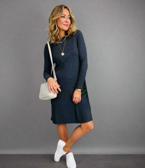 Comfy Wear Charcoal Ribbed Jersey Dress