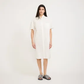 Lounge Mood Chiara Short Sleeve Shirt Dress White