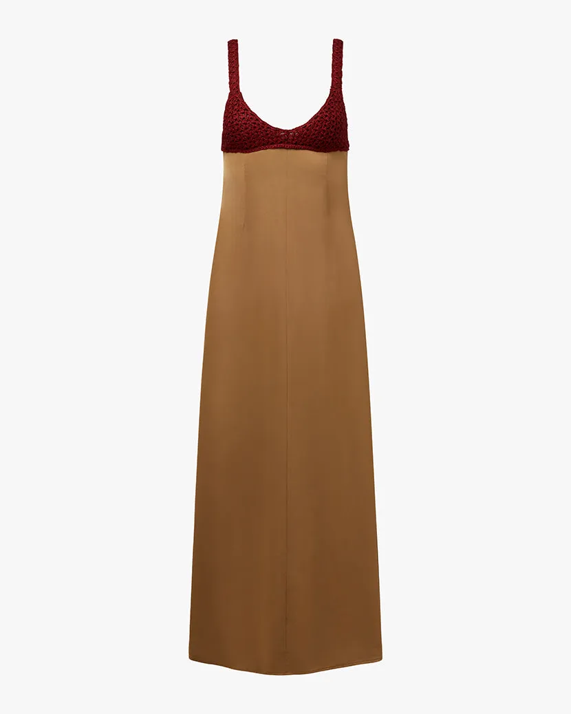 Crochet Top Maxi Dress Softly Structured