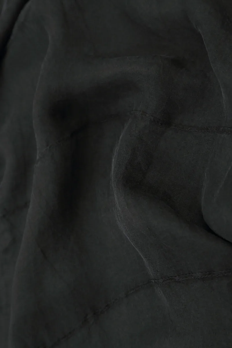 Unique Design Black Silk Chiffon Shirt