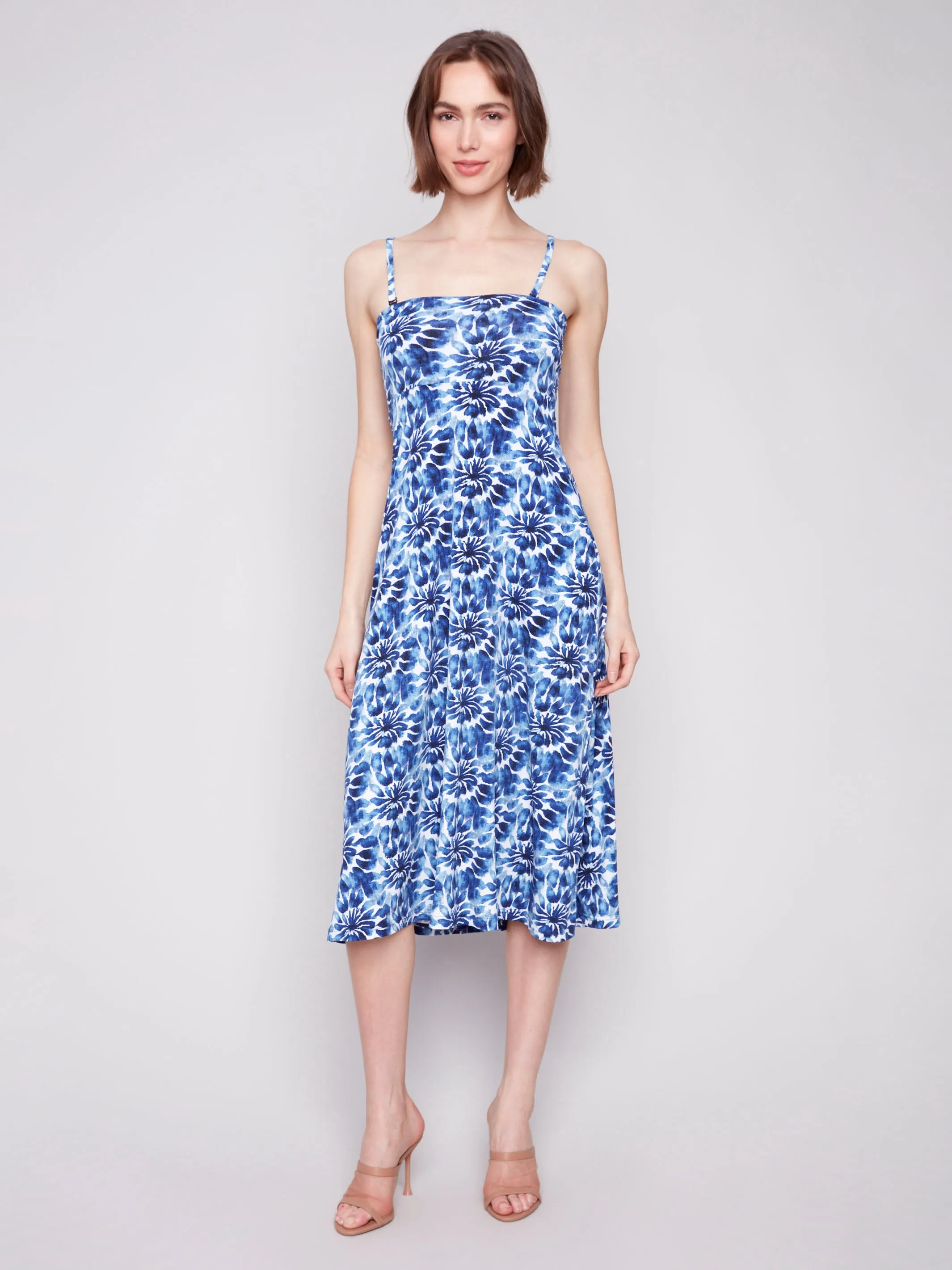 Printed Convertible Skirt & Dress with Removable Straps - Lily Floral Swing Feminine Line
