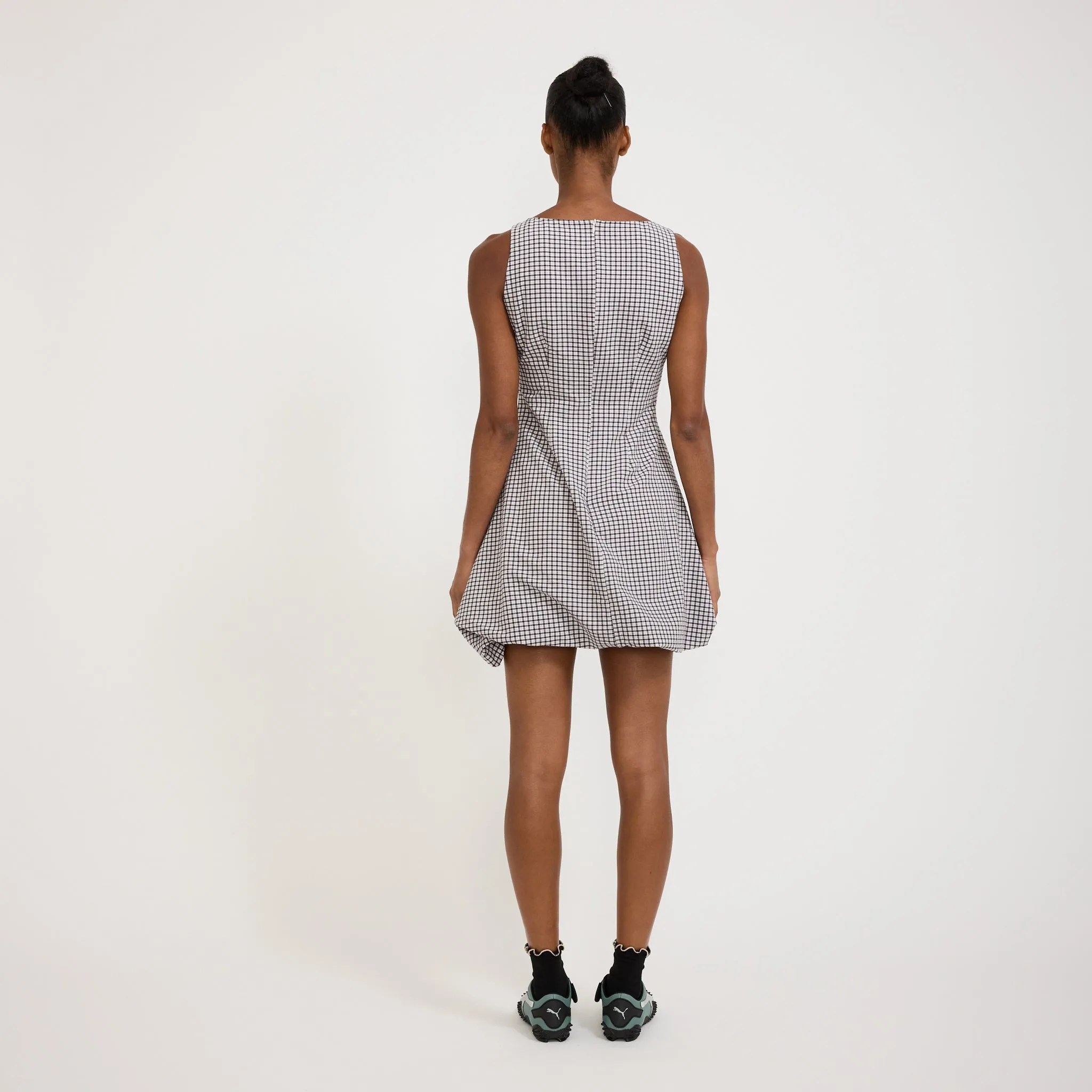 Classic Edge Bobbie Mini Dress Black Gingham