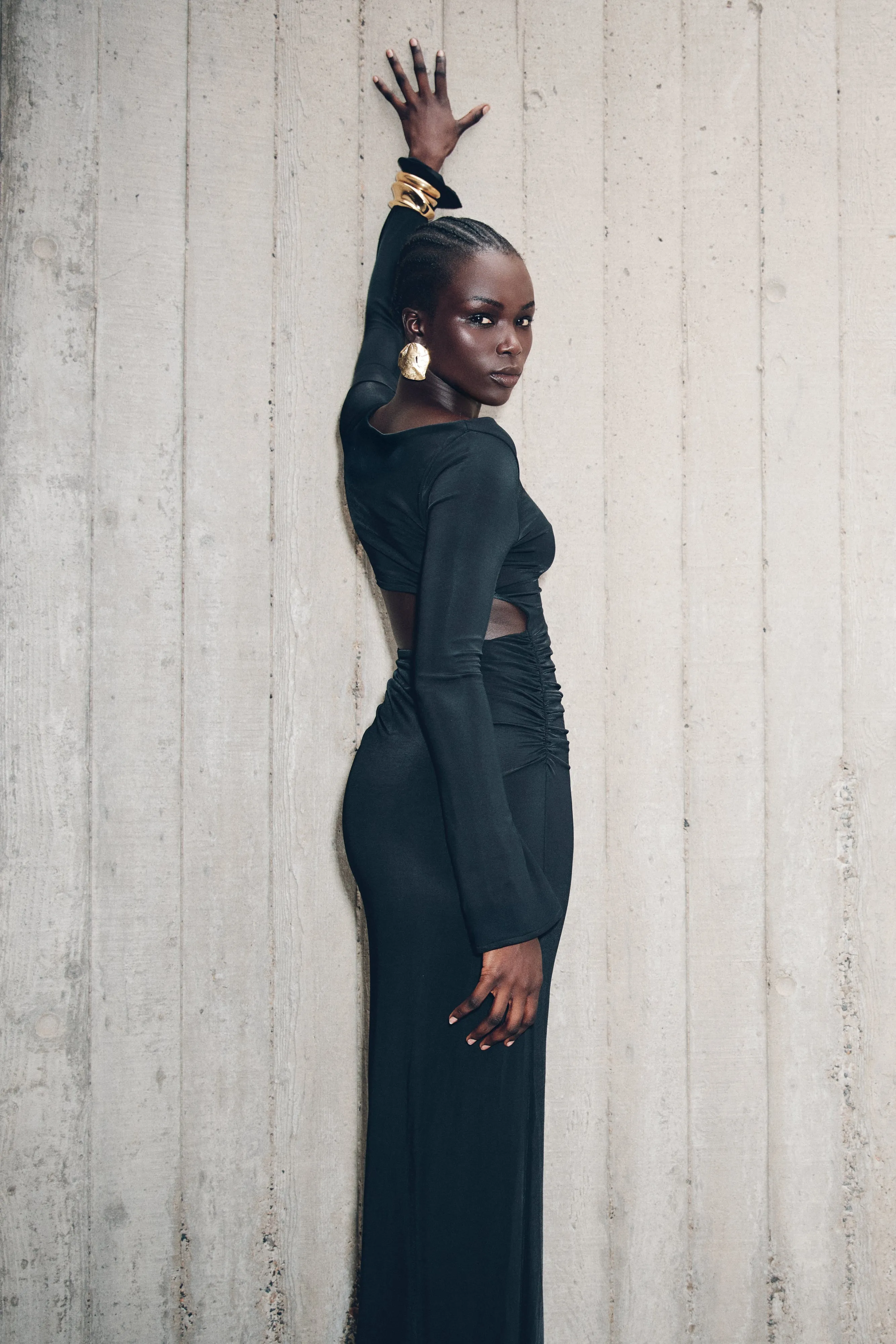 Weekend Feel Vienna Slinky Cut Out Maxi Dress - Black