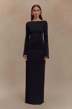 Vienna Slinky Cut Out Maxi Dress - Black Pure Stitch