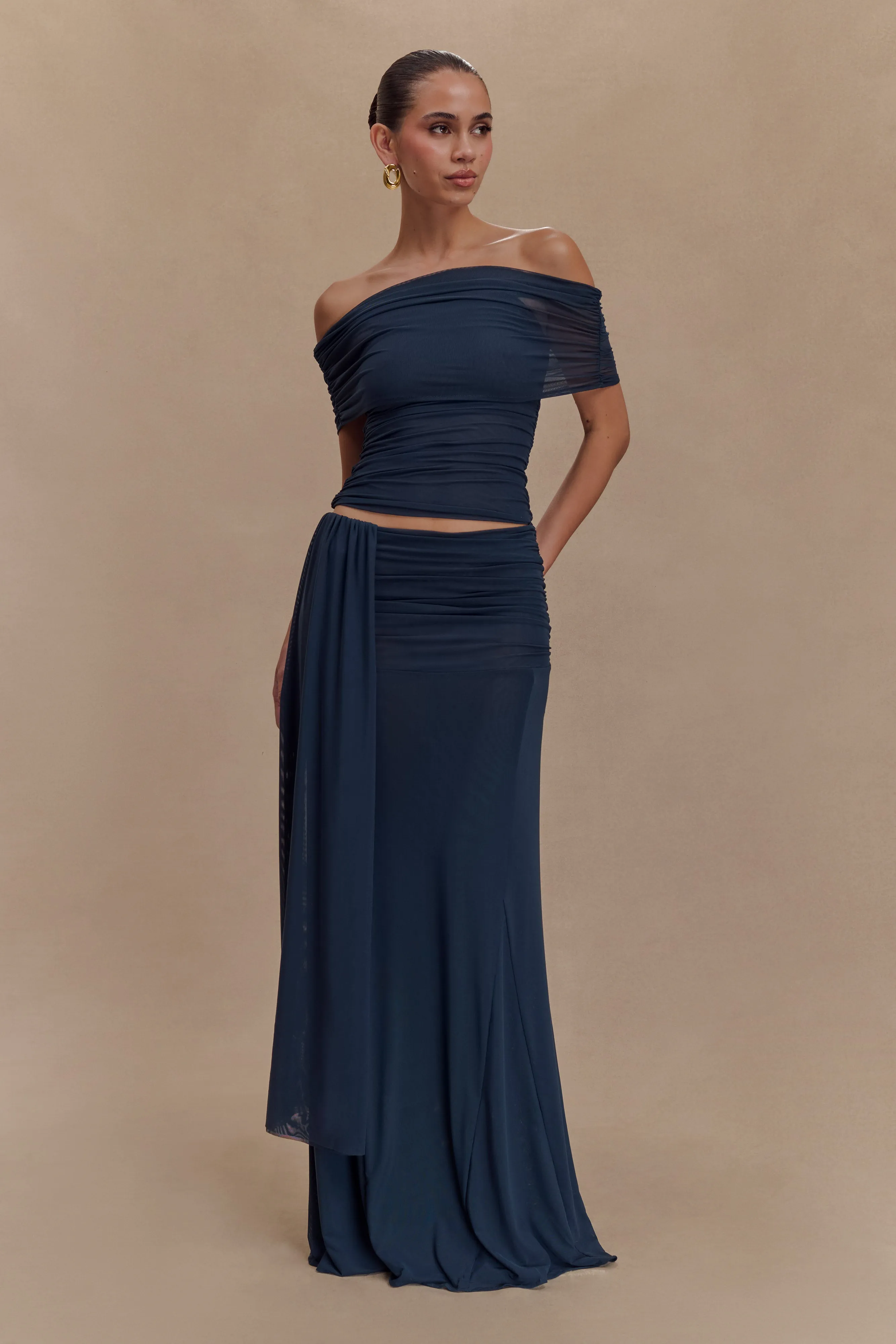 Lightweight Wear Arna Mesh Maxi Skirt - Midnight Blue