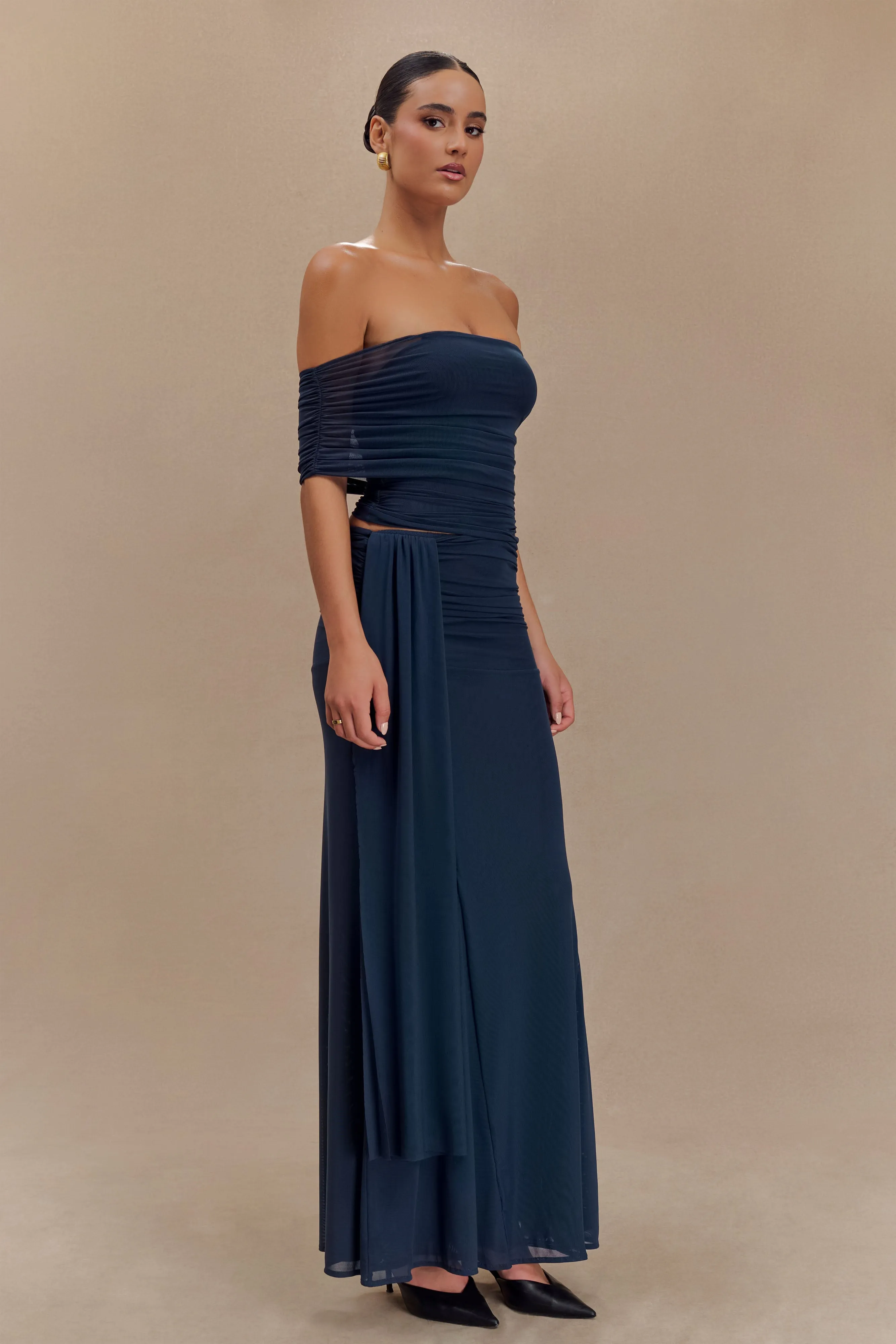 Arna Mesh Maxi Skirt - Midnight Blue Professional Wear Core Basic