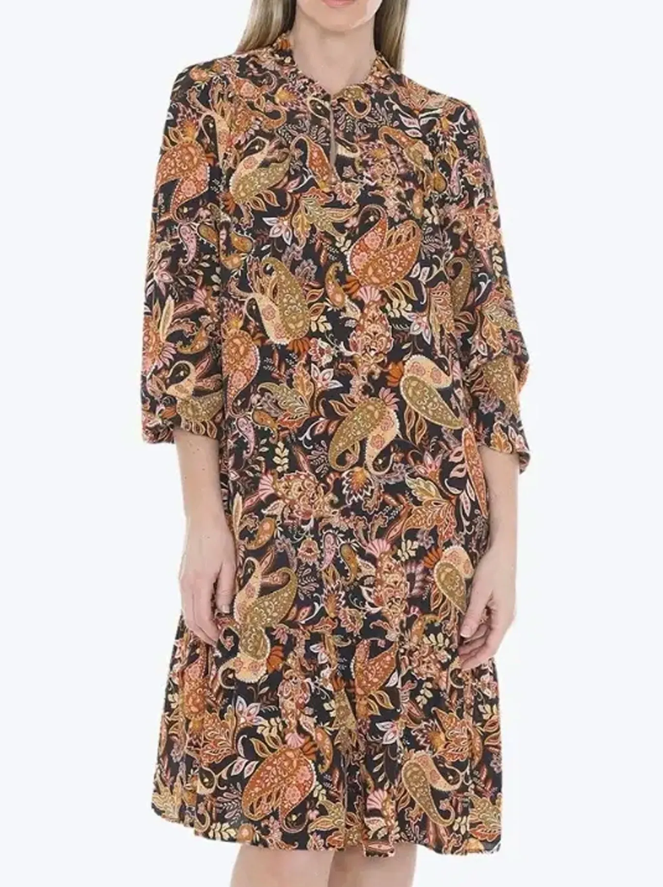 JUMP FOLKLORE PAISLEY DRESS Crisp Texture