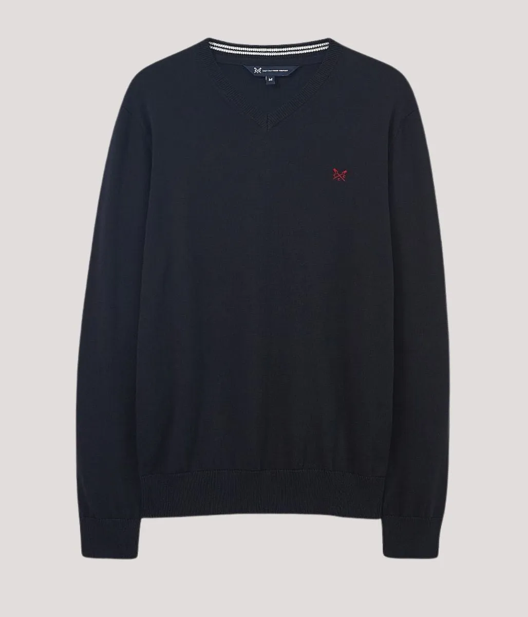 Black Mens Cotton Logo Jumper Stretchy Layers Elastic Fit