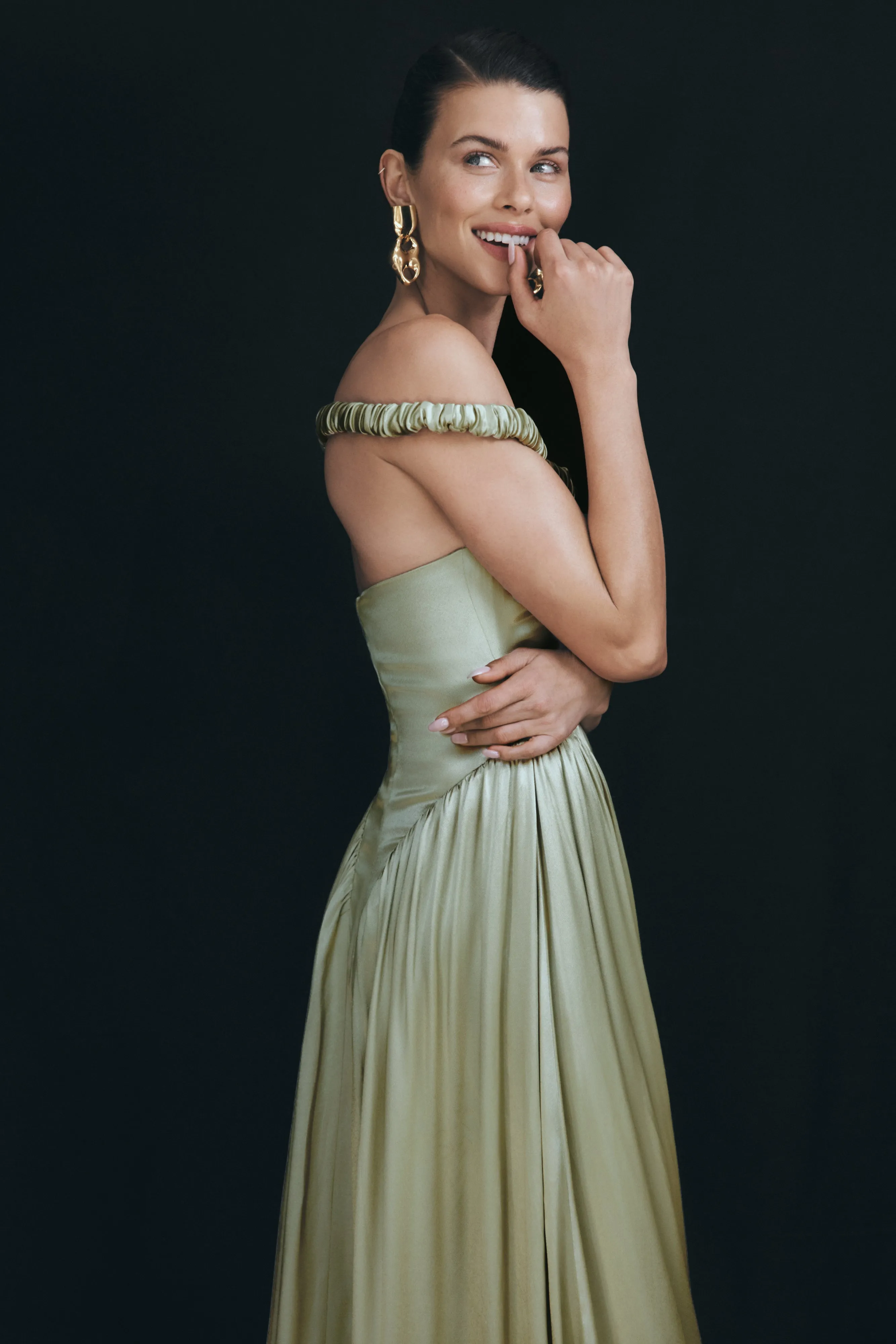 Coco Dropped Waist Maxi Dress - Sage Soft Composition