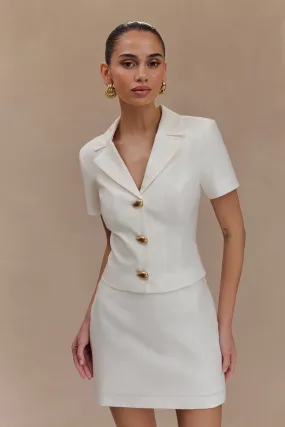 HiddenPockets Stylish Layer Ciara Linen Jacket - White