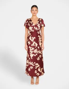 Genoa Satin Maxi Dress Flowy summer gown