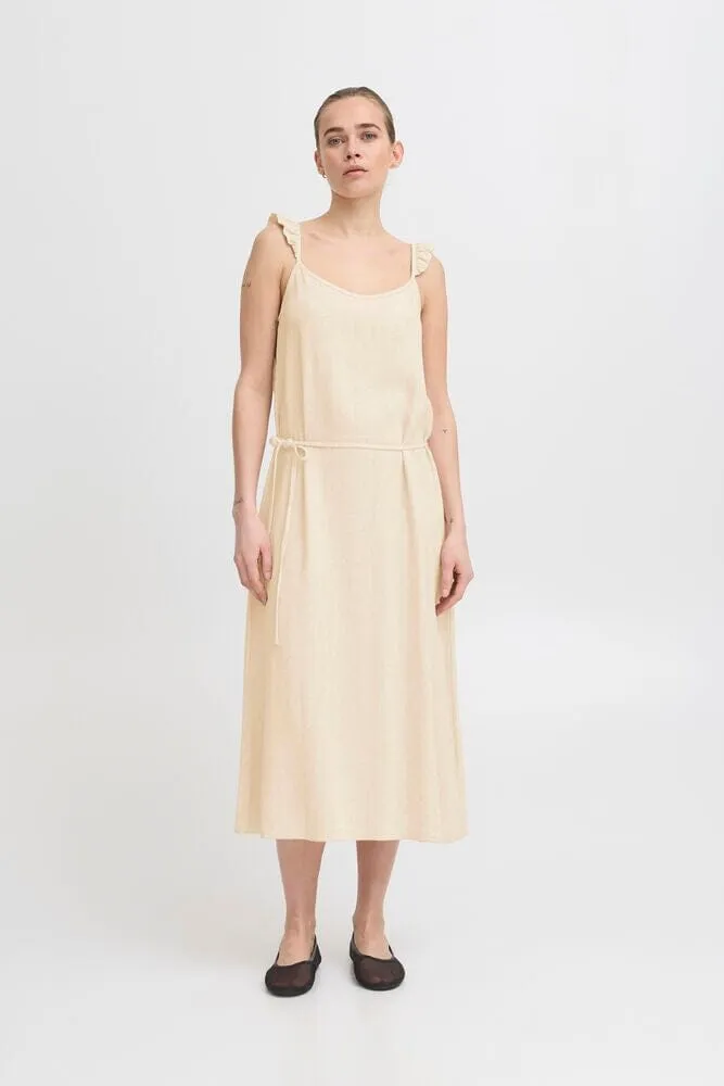 Silky Shine SANDSHELL LINEN BLEND DRESS