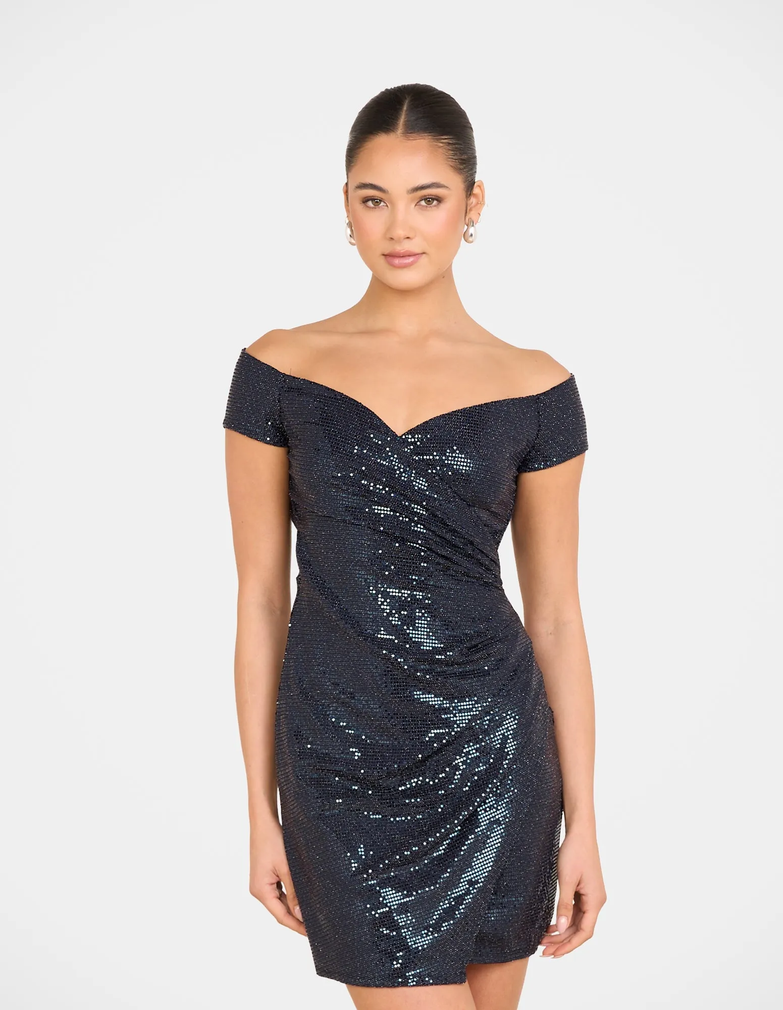 Style Upgrade Day-To-Night Wear Nat Off Shoulder Mini Dress