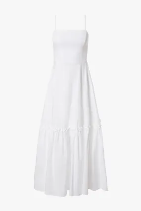London Edge Classic Layer Ruffle Flare Midi Dress