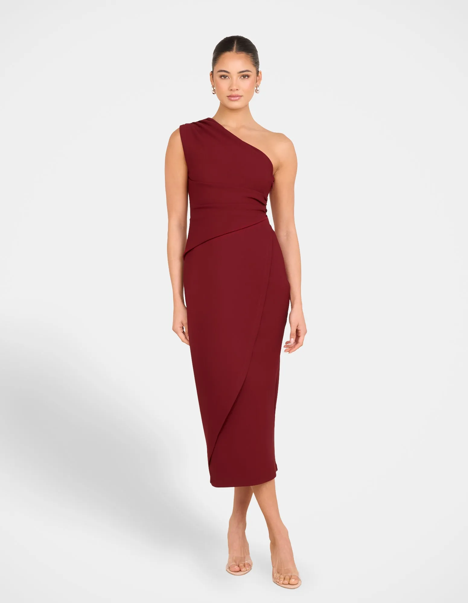 Sheer Panel Reese One Shoulder Dress