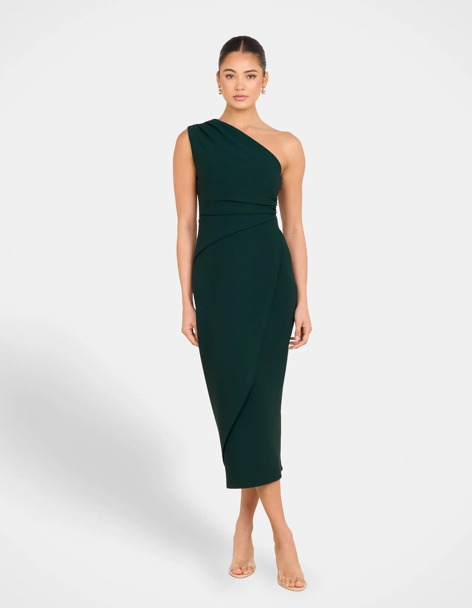 Piped-Edge High-Fashion Reese One Shoulder Dress