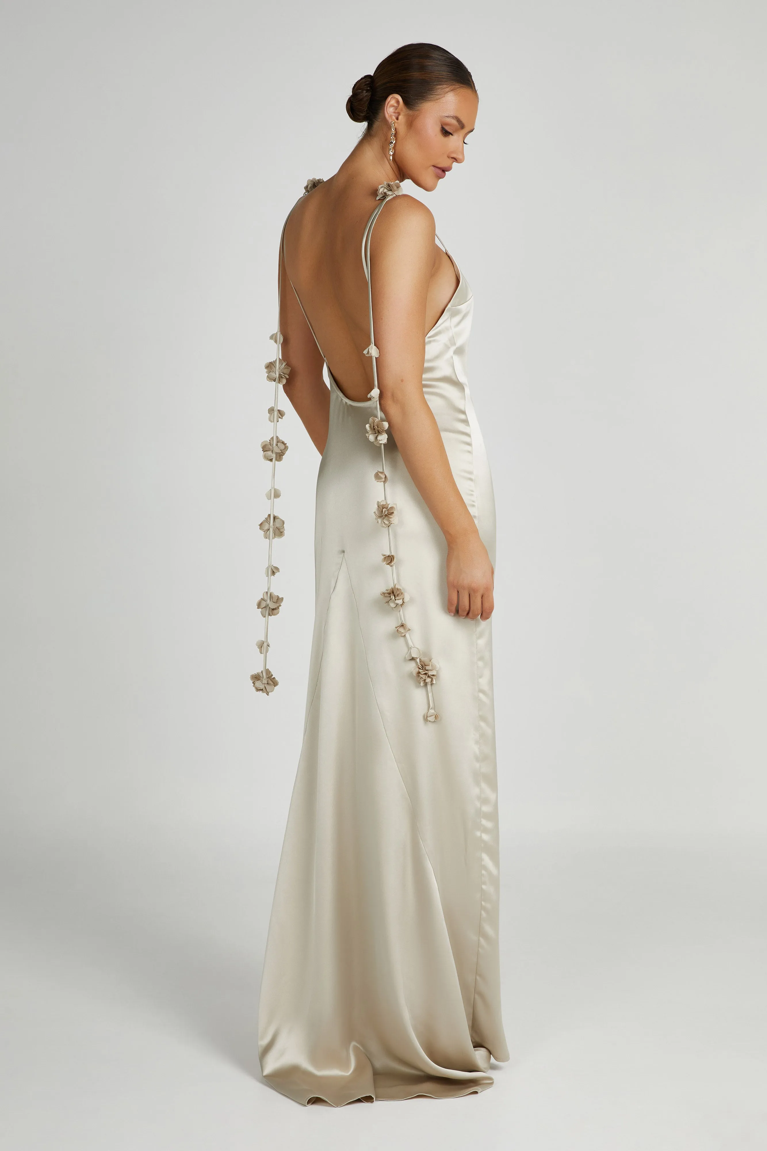 Interchangeable-Detail Elenora Rose Gown - Blush Gold