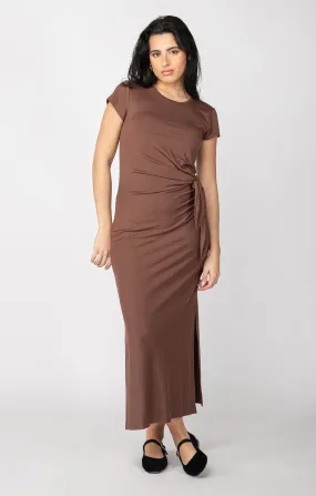 Flow Friendly COCOA KNOTTED MIDI DRESS
