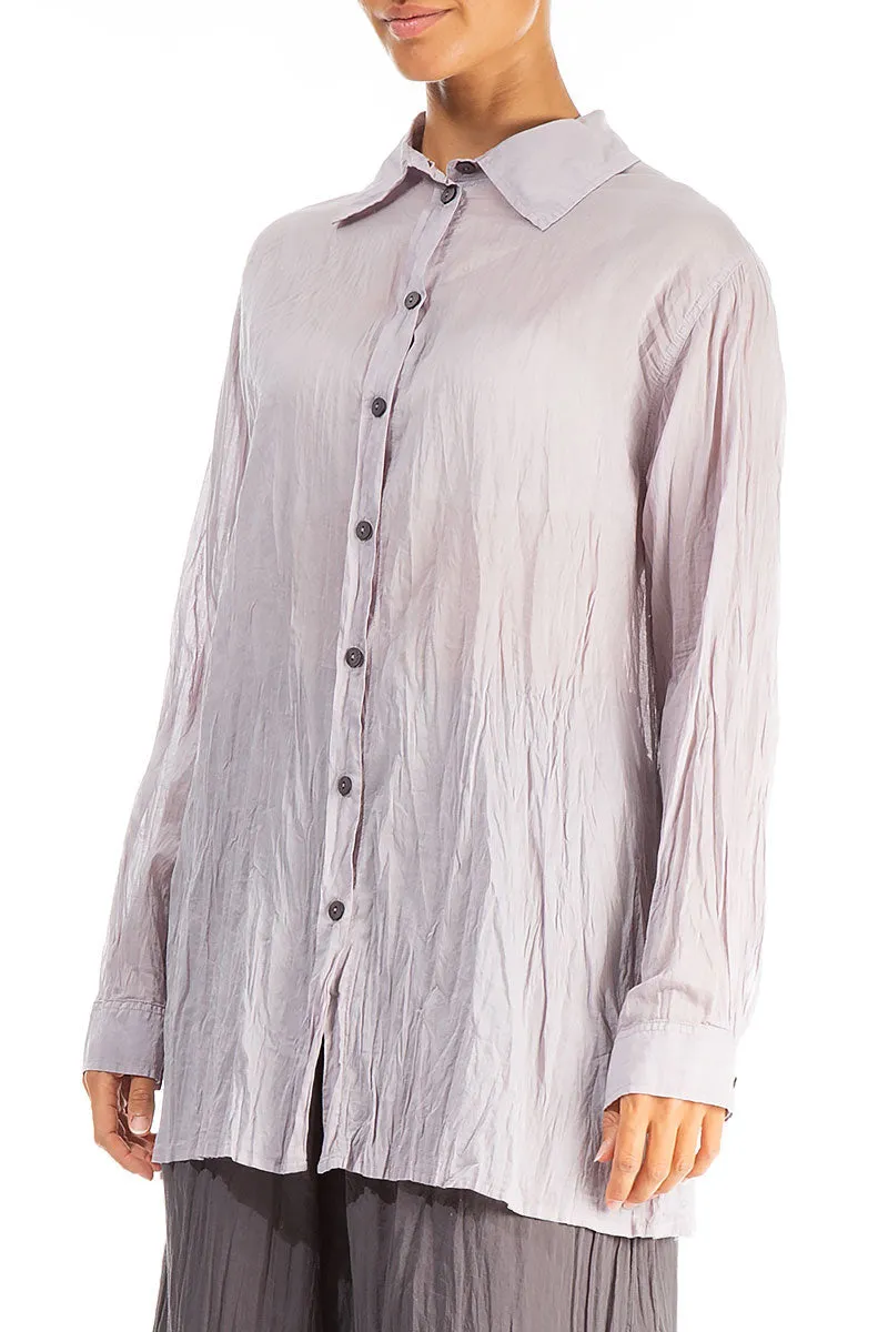 Collar Greige Crumpled Cotton Shirt Flex Fit Collar BBQ Party