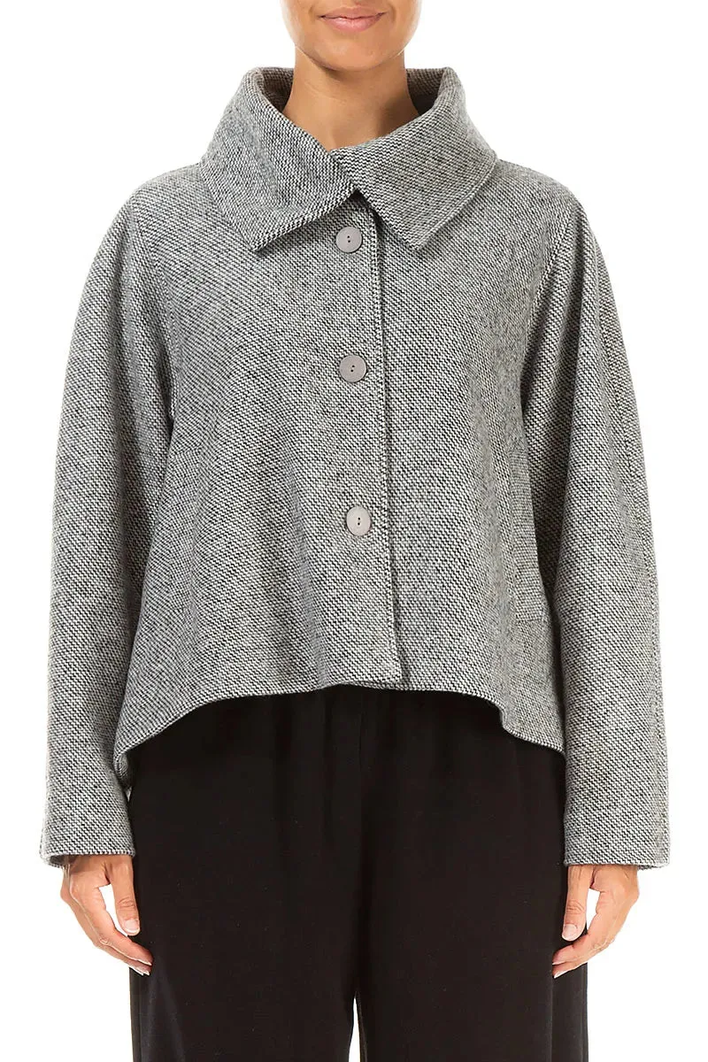 Hike Fit Collar Neck Soft Grey Wool Jacket
