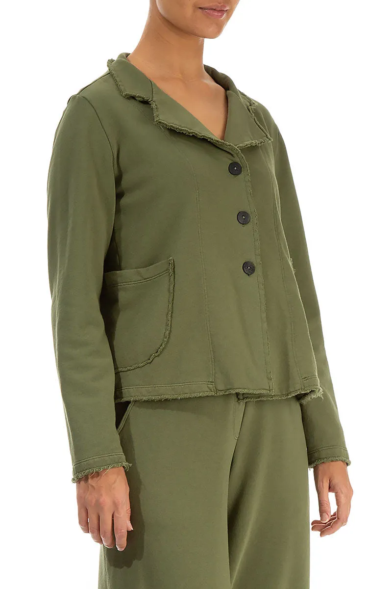 Thermal Insulation Layer Collar Olive Cotton Jacket