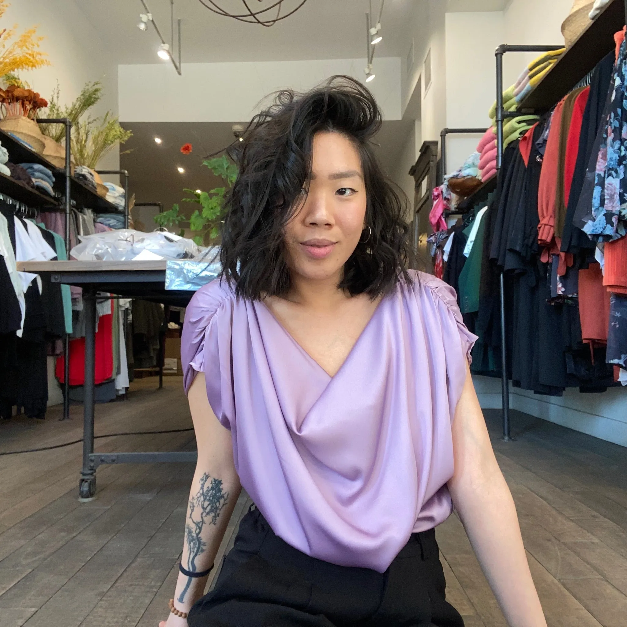 CRYSTAL Cowl Neck Top Rare least