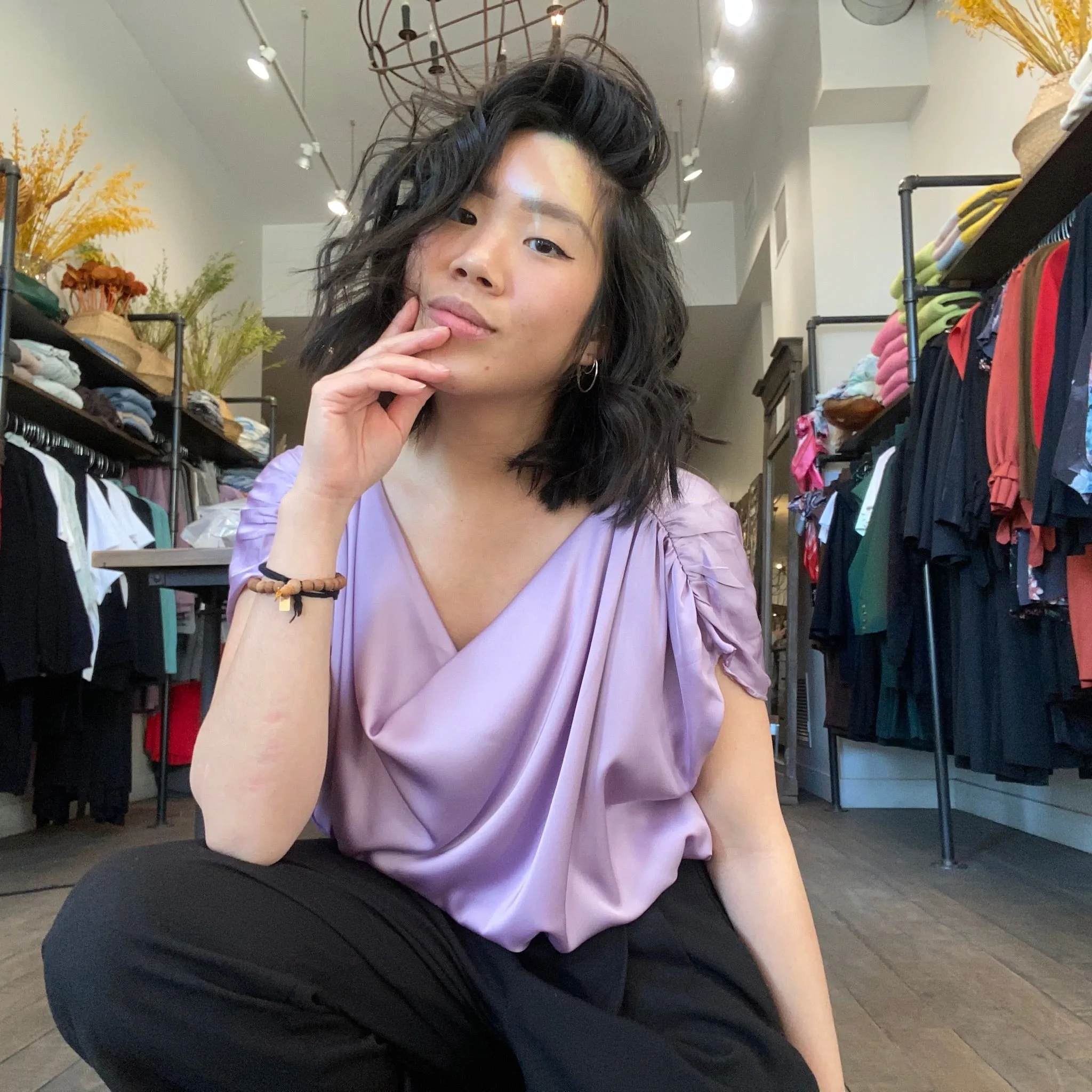 perfect for events Party CRYSTAL Cowl Neck Top