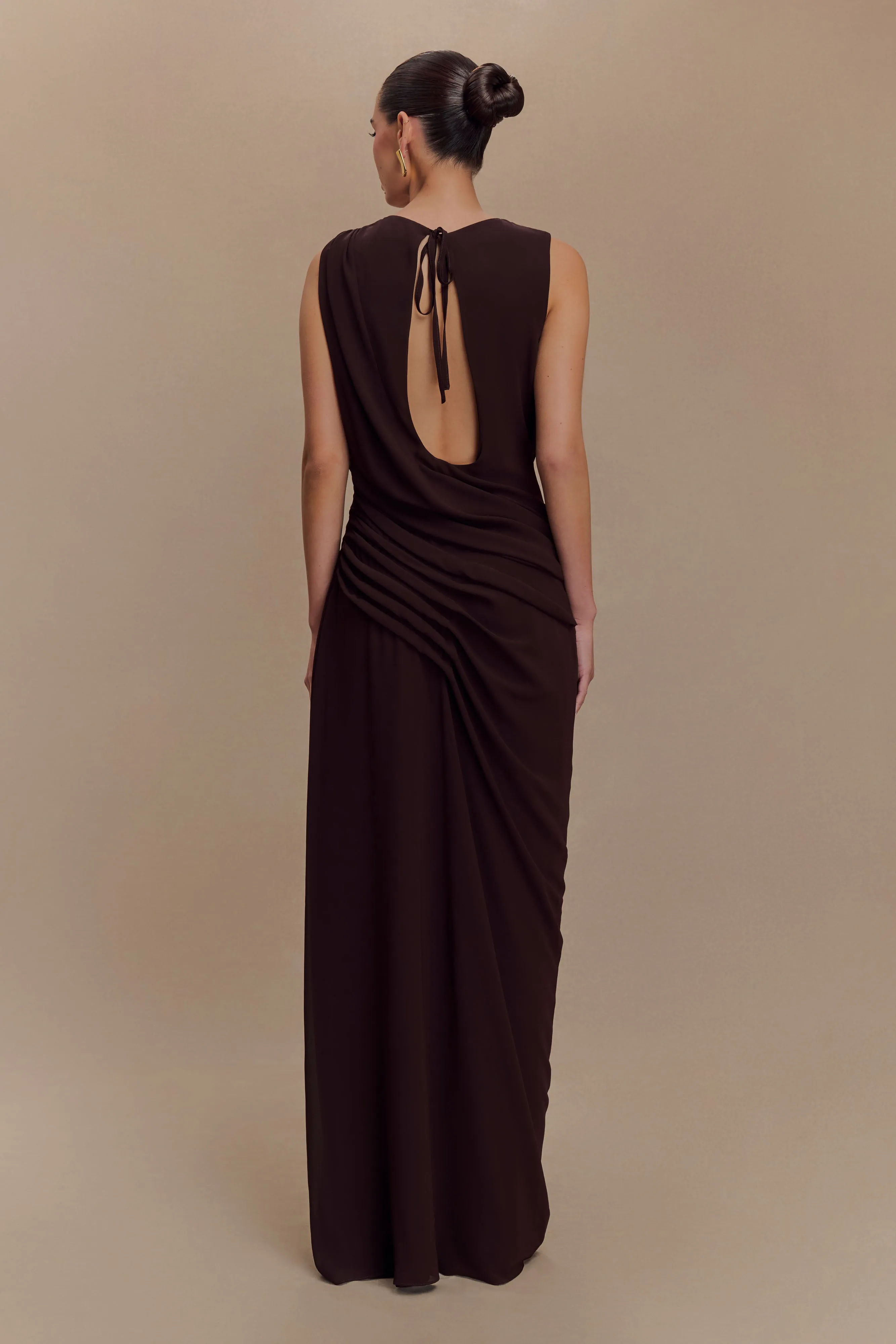 Chic Comfort Look Summer Staple Oria Chiffon Maxi Dress - Cacao Brown