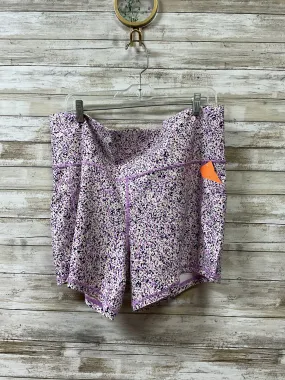 No Ride Up Design Athletic Shorts By Athleta In Purple & White, Size:2X