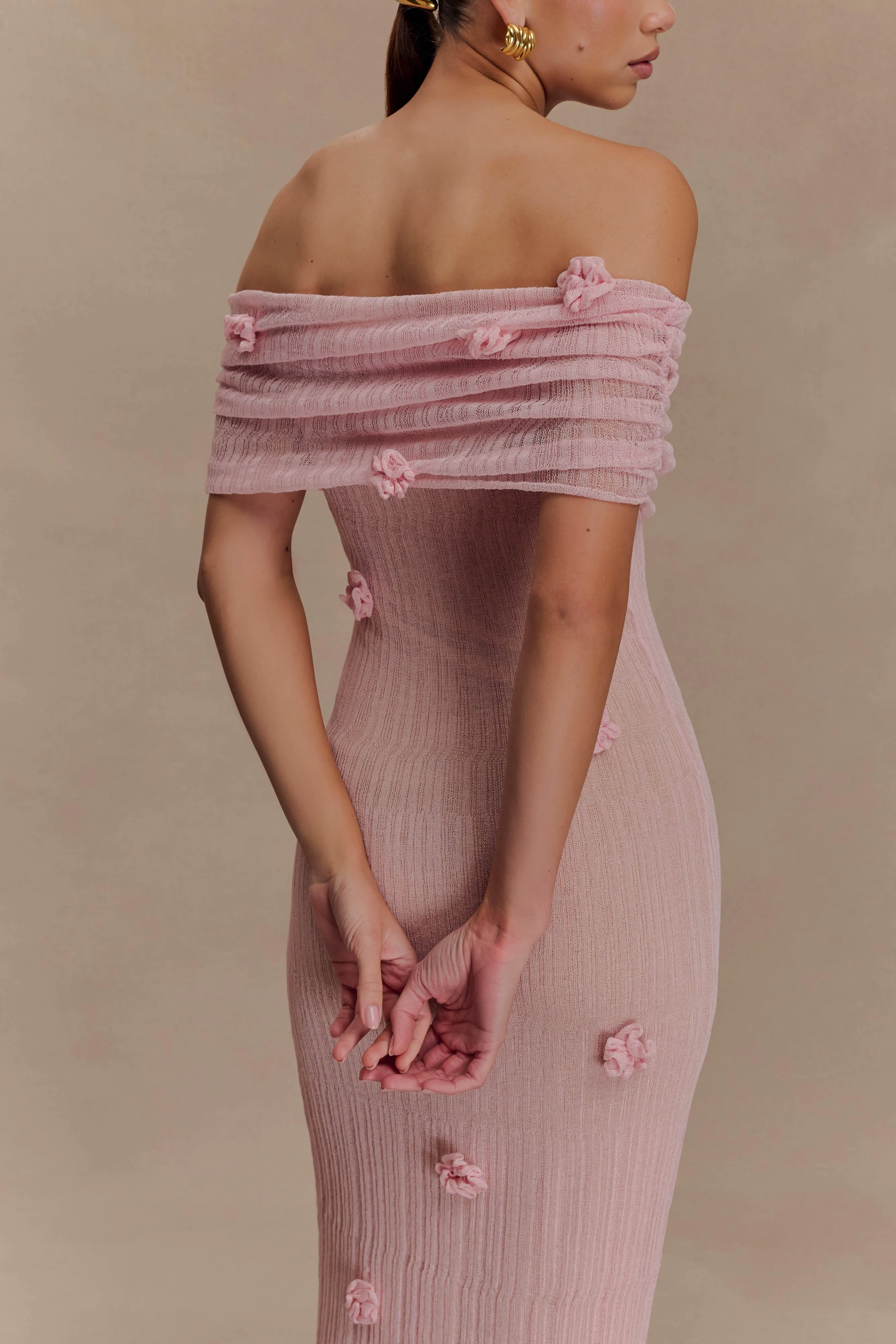 Sharp Finish Trendy Wearable Brynn Orchid Knit Maxi Dress - Pastel Pink