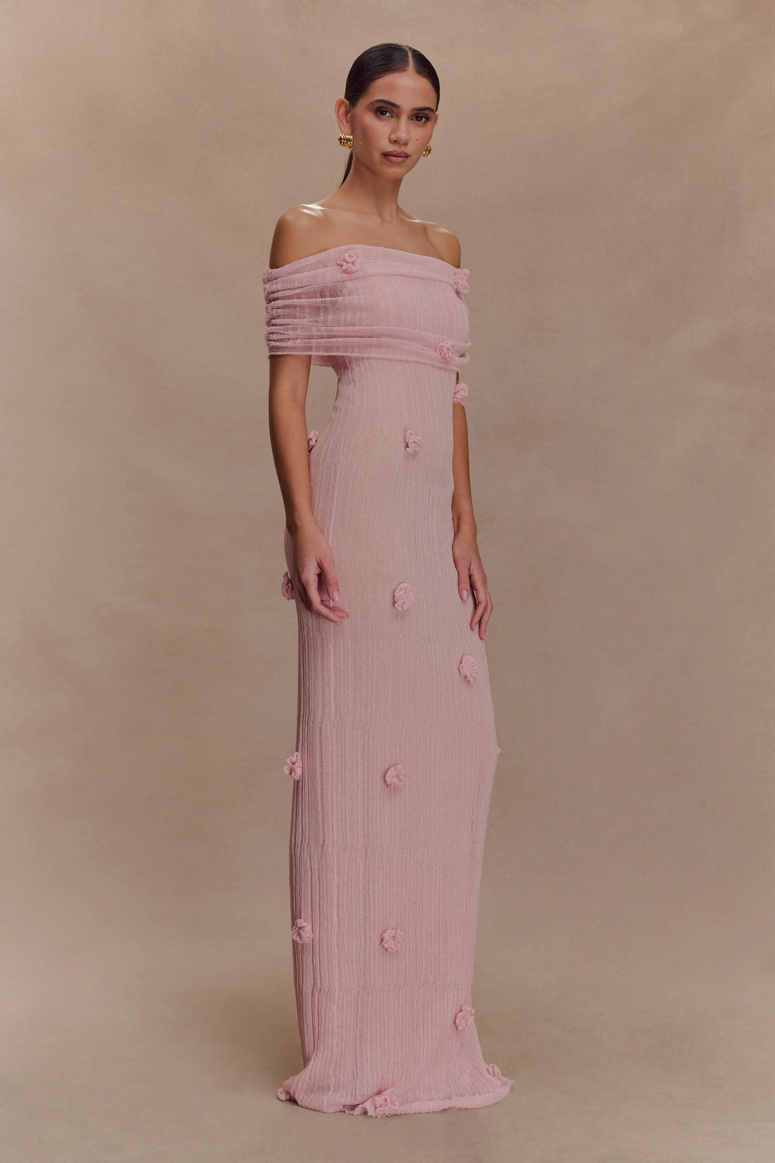 Brynn Orchid Knit Maxi Dress - Pastel Pink Chic Mom