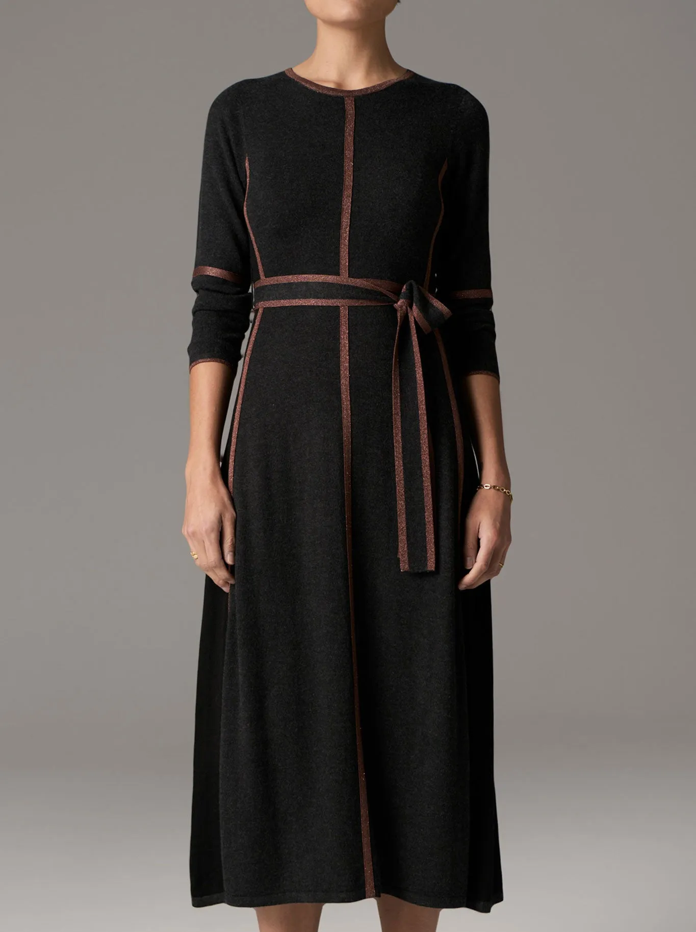 Bold Statement Edge Shape POL LARA LUREX DRESS