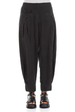 Tapered Pockets Black Linen Trousers Fit For Movement Comfy All-Day