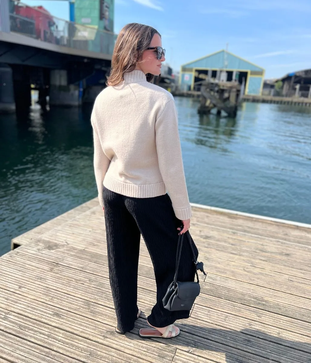 Comfy Warmth Natural Ribbed Detail Cardigan
