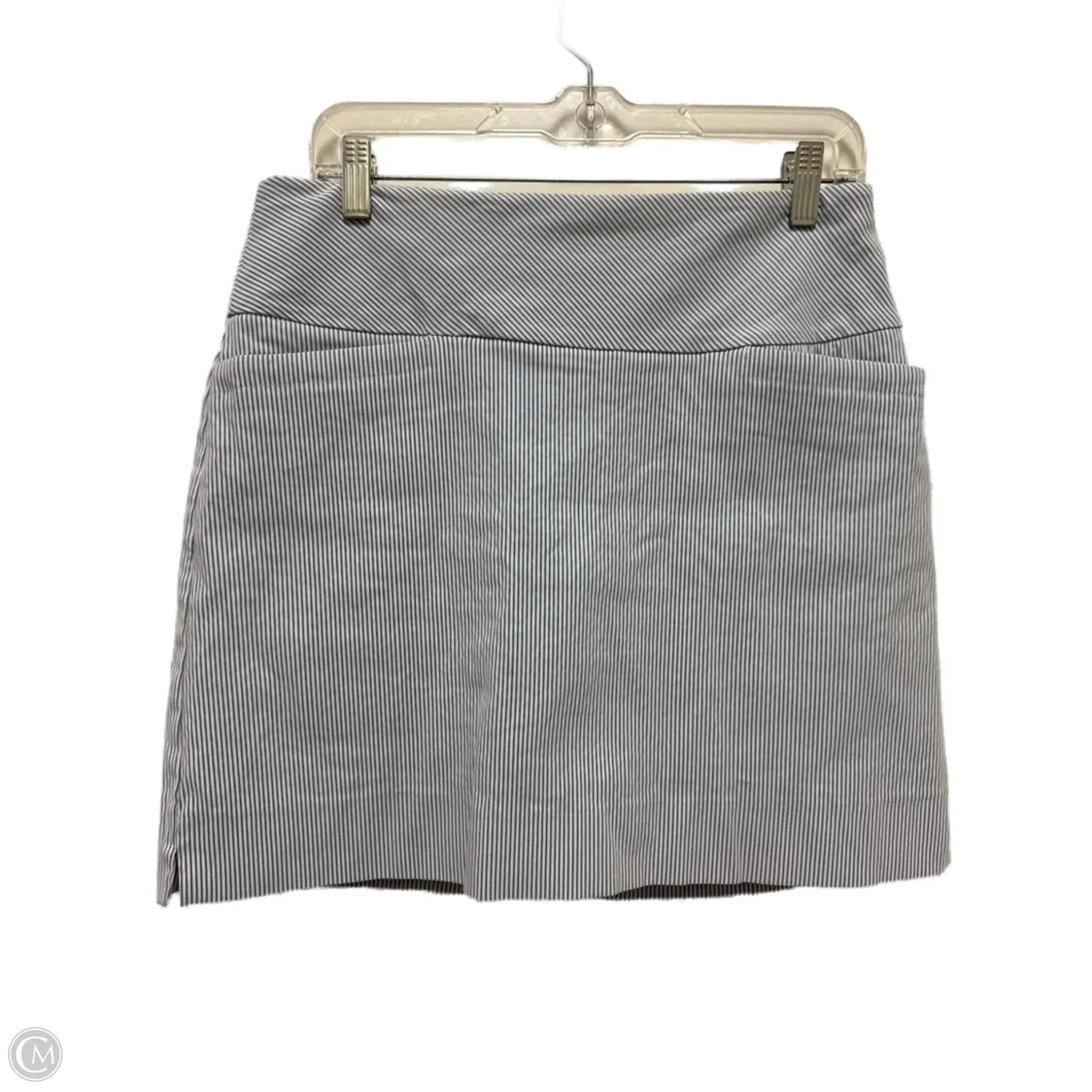 Metallic Finish Skort By Sc & Co In Blue & White, Size: 8