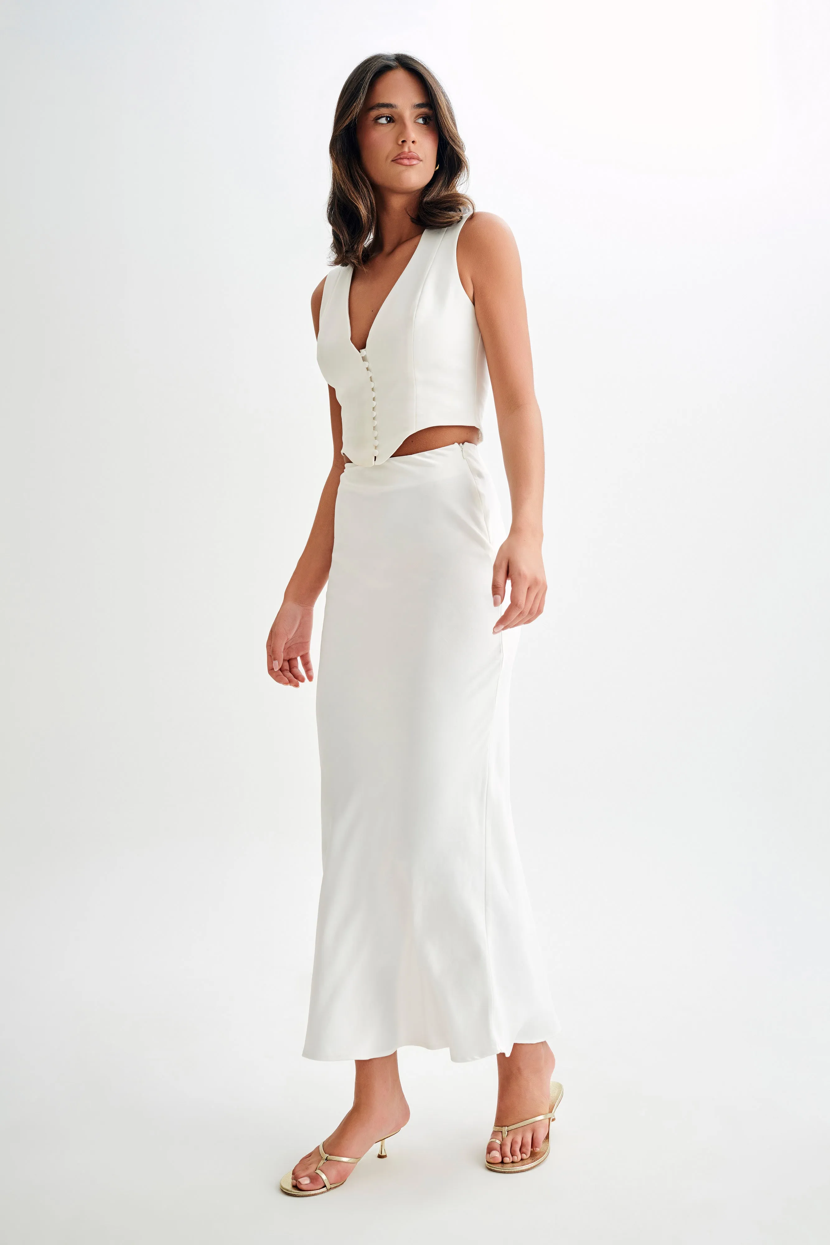LowMaintenance Keely Cotton Sleeveless Top - White
