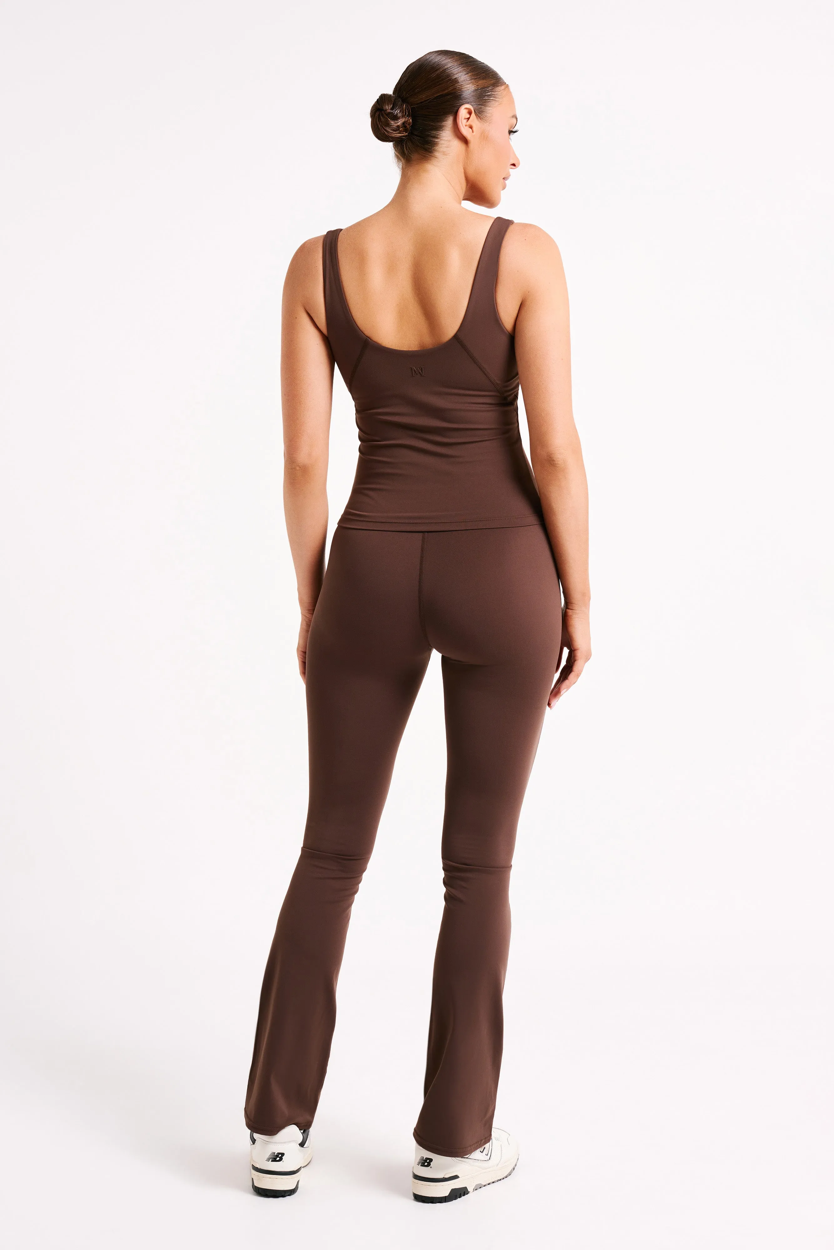 Microfiber Material Nadine Yoga Top - Dark Chocolate