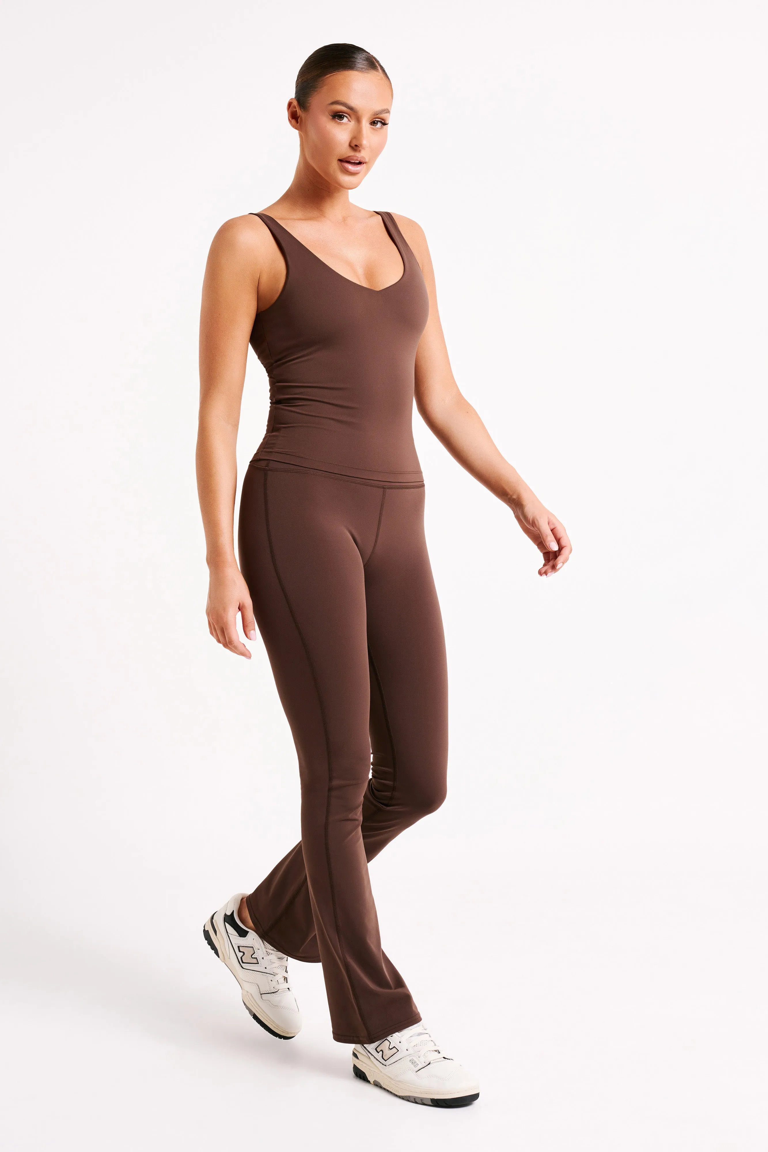 Nadine Yoga Top - Dark Chocolate WrinkleResistantFinish
