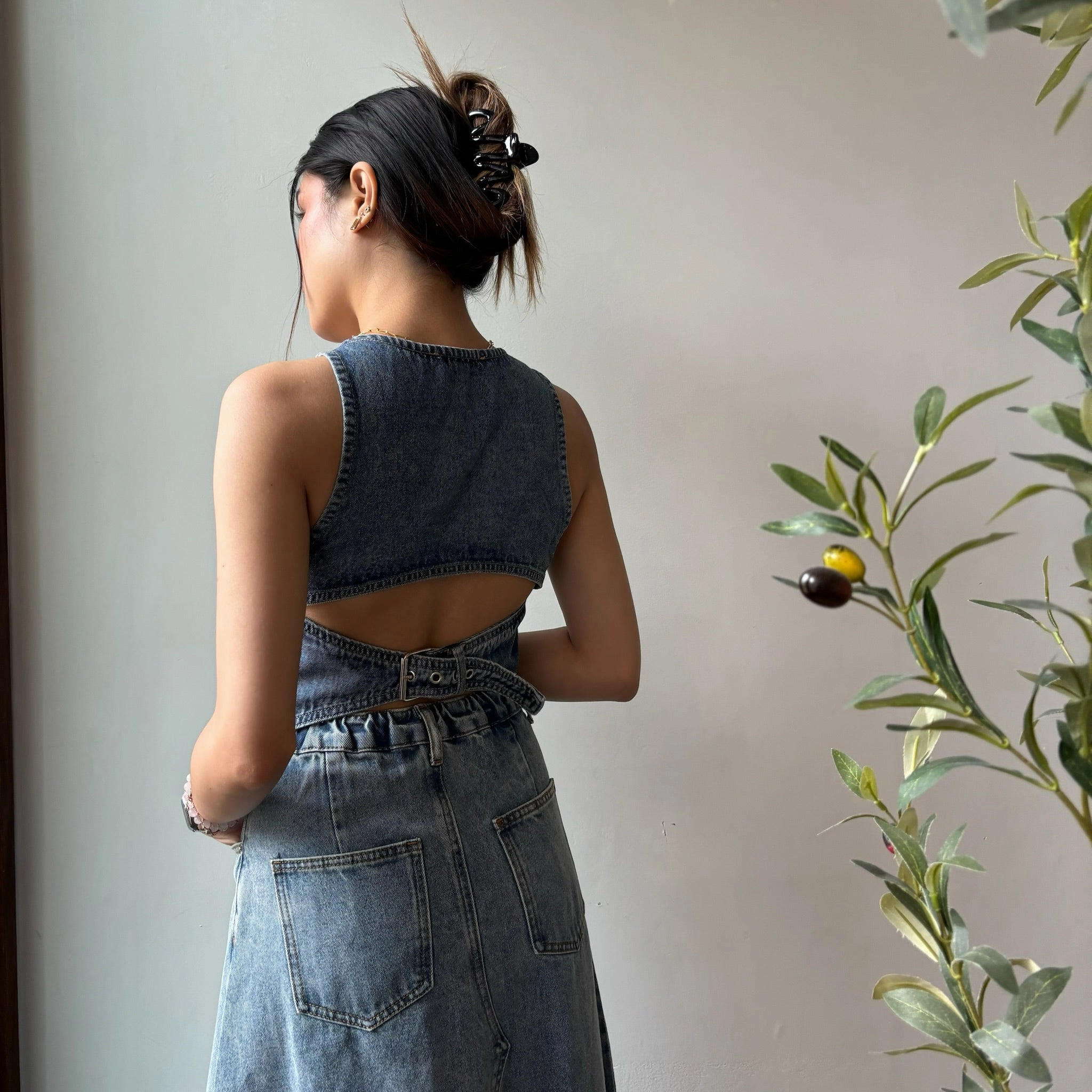 DoubleStitched Construction Yarn Dyed Stripes CLEAR VIEW Denim Vest
