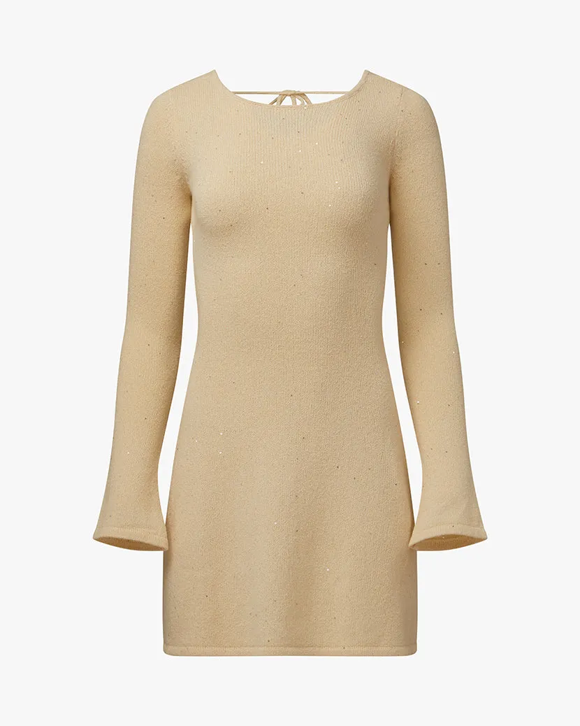 Open Back Knit Mini Dress Polished Style Soft and Smooth