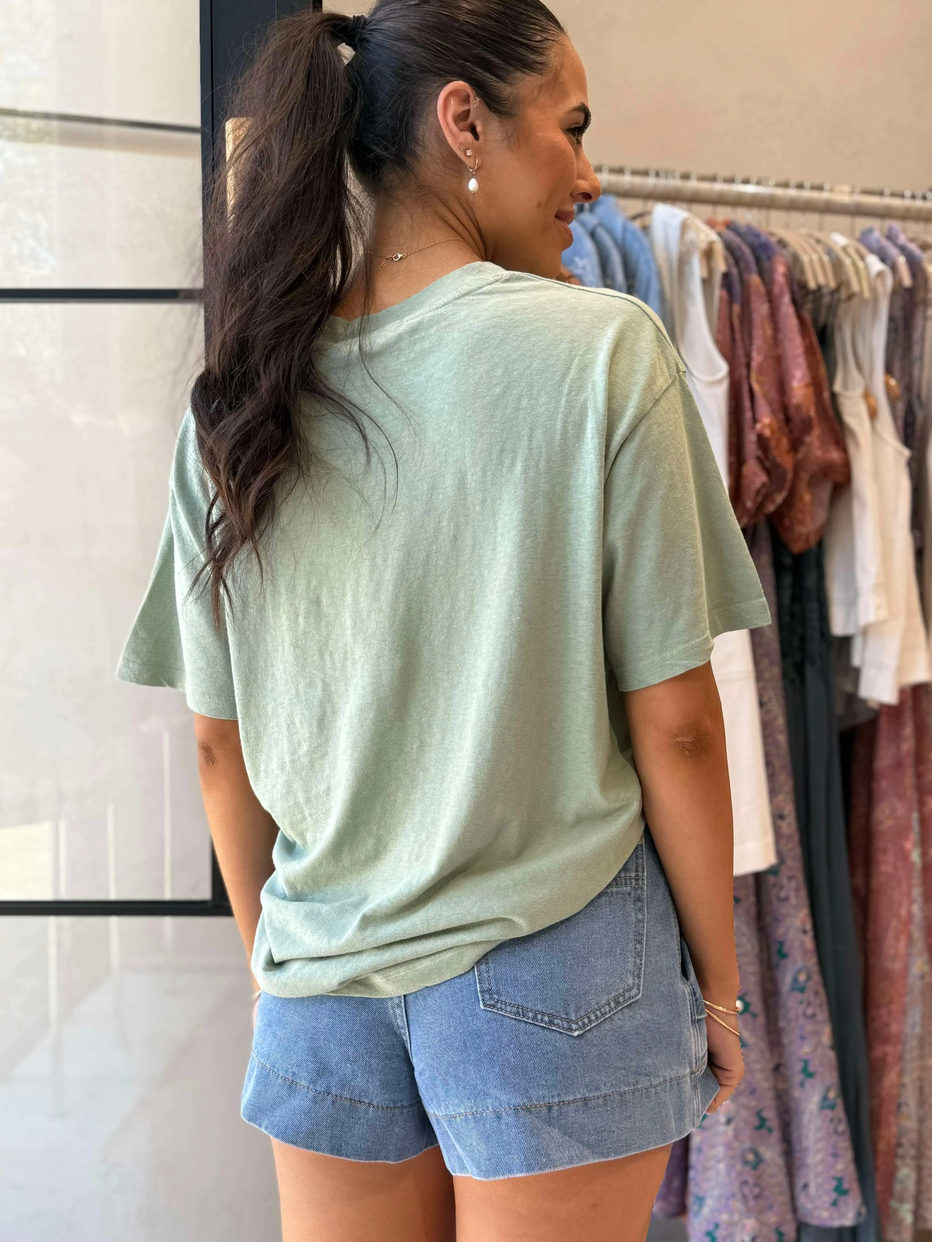 COSTIERA RELAXED TEE - SAGE AntiPill Texture Hidden Ventilation Zones
