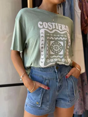 Multipurpose Design ConvertibleStyle COSTIERA RELAXED TEE - SAGE