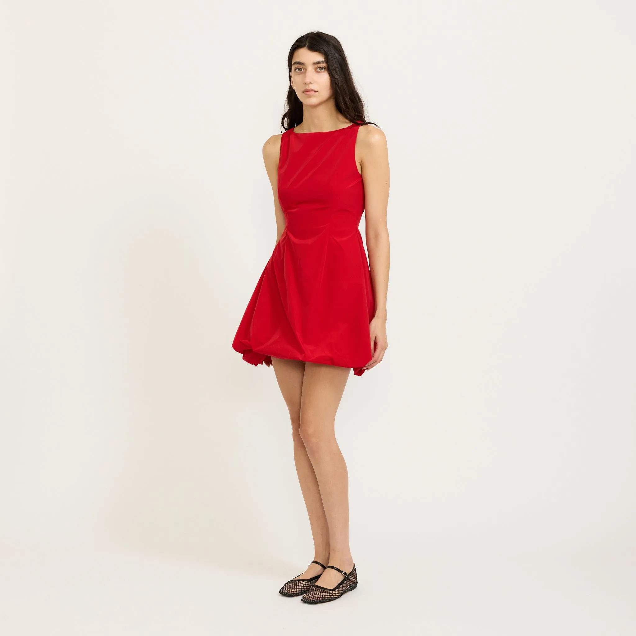 Silk Shine Bobbie Mini Dress Red