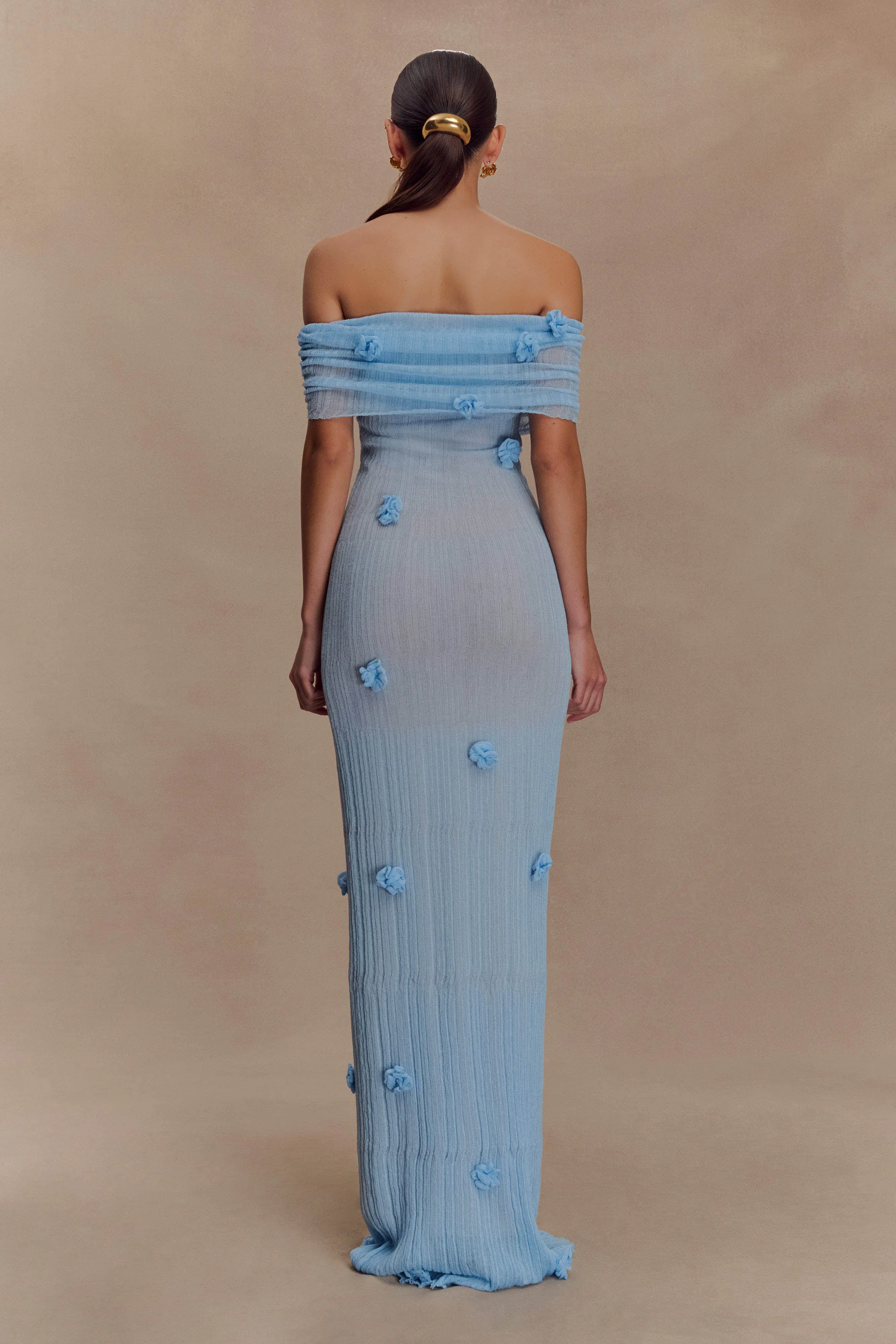Dream Look Polished Style Brynn Orchid Knit Maxi Dress - Baby Blue