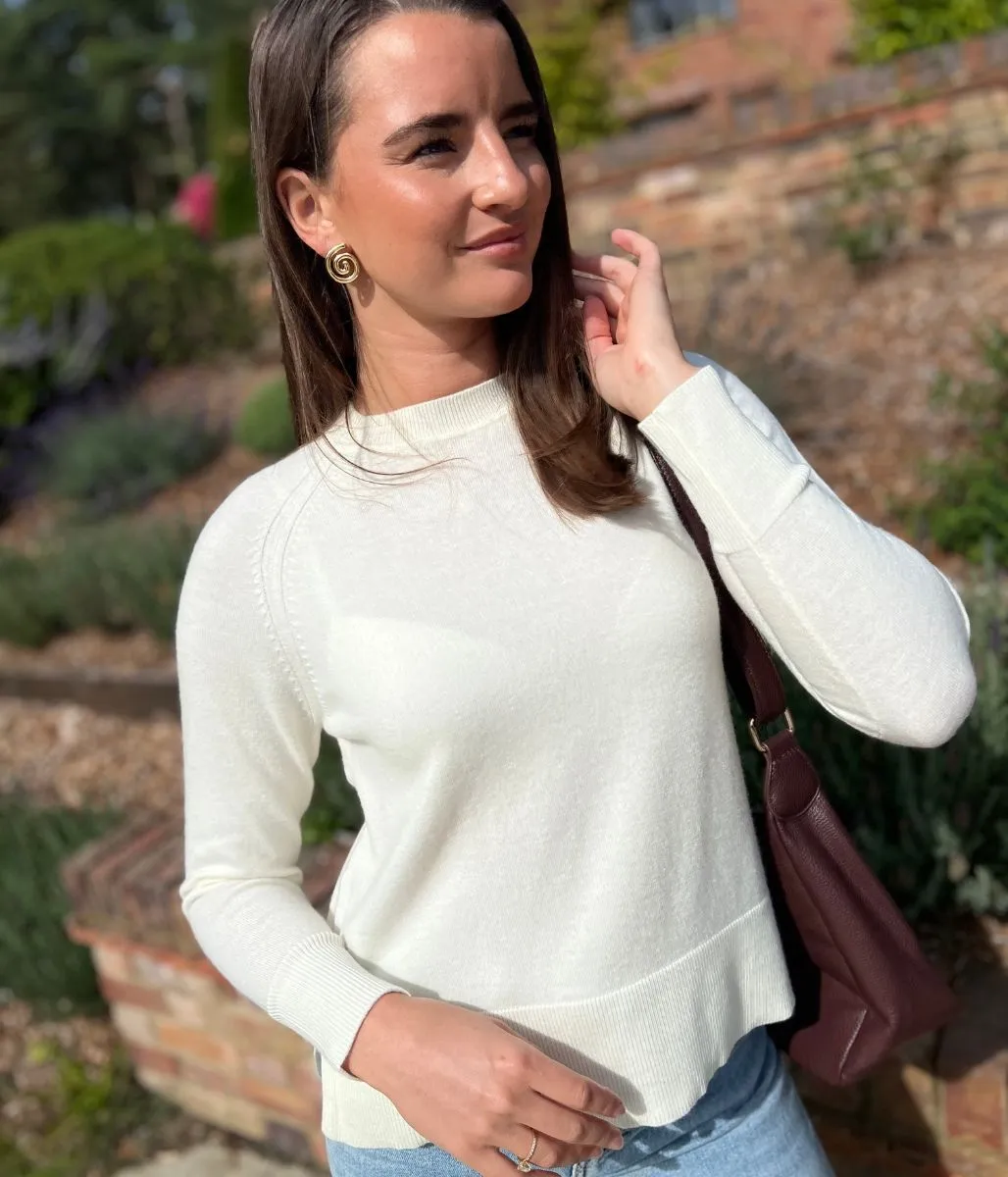 Ivory Fine Merino Wool Jumper Warm Flex