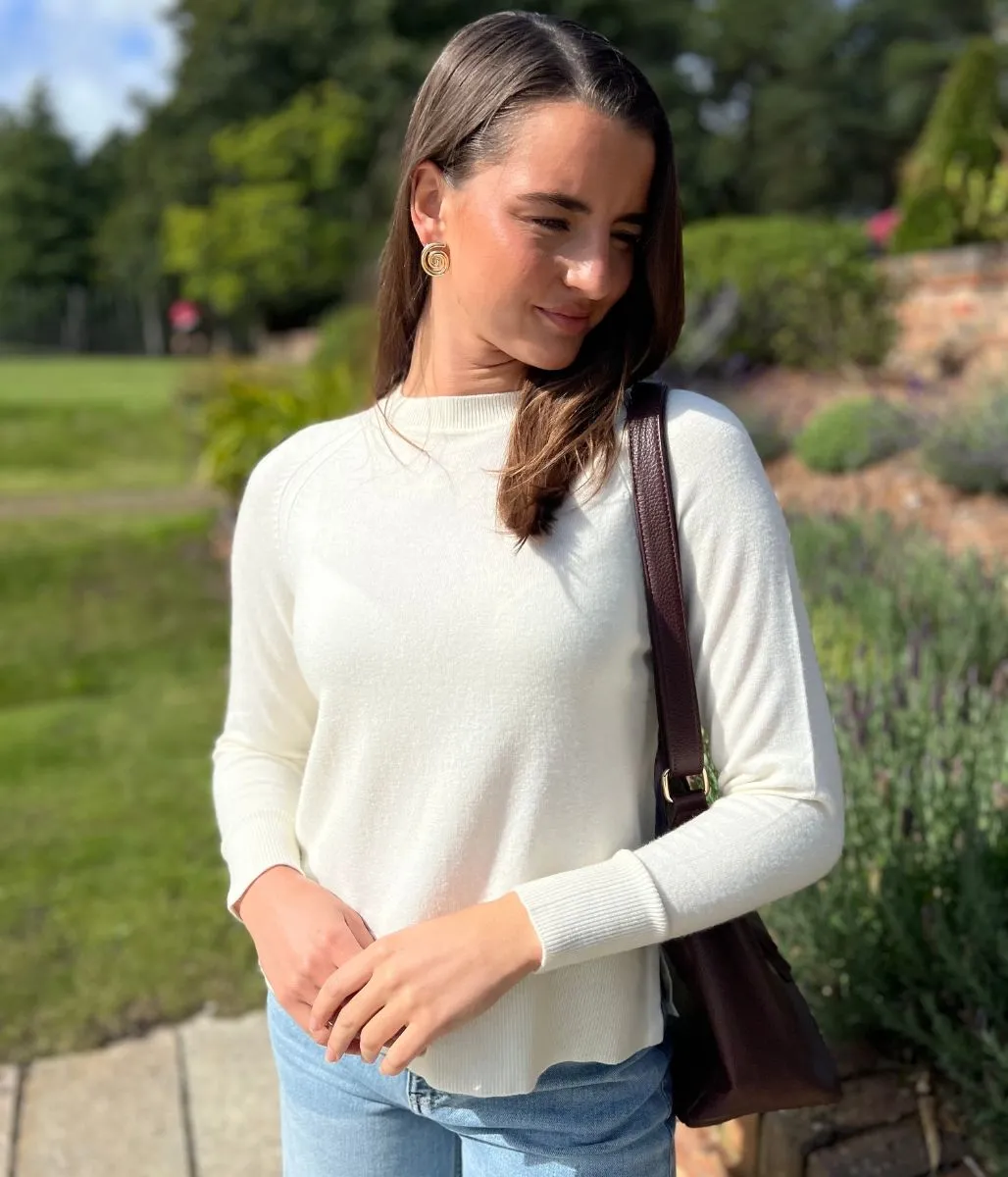 Ivory Fine Merino Wool Jumper Minimalist Style