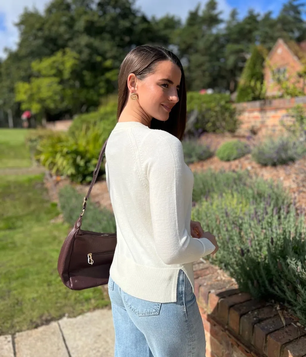 Soft Knitwear Stylish Knit Layer Ivory Fine Merino Wool Jumper