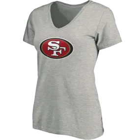 WrinkleFreeFabric Versatile Fashion Women's 49ers V-Neck Primary Logo Short Sleeve